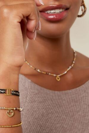 Bracelet perles avec smiley Or Acier inoxydable h5 Image3